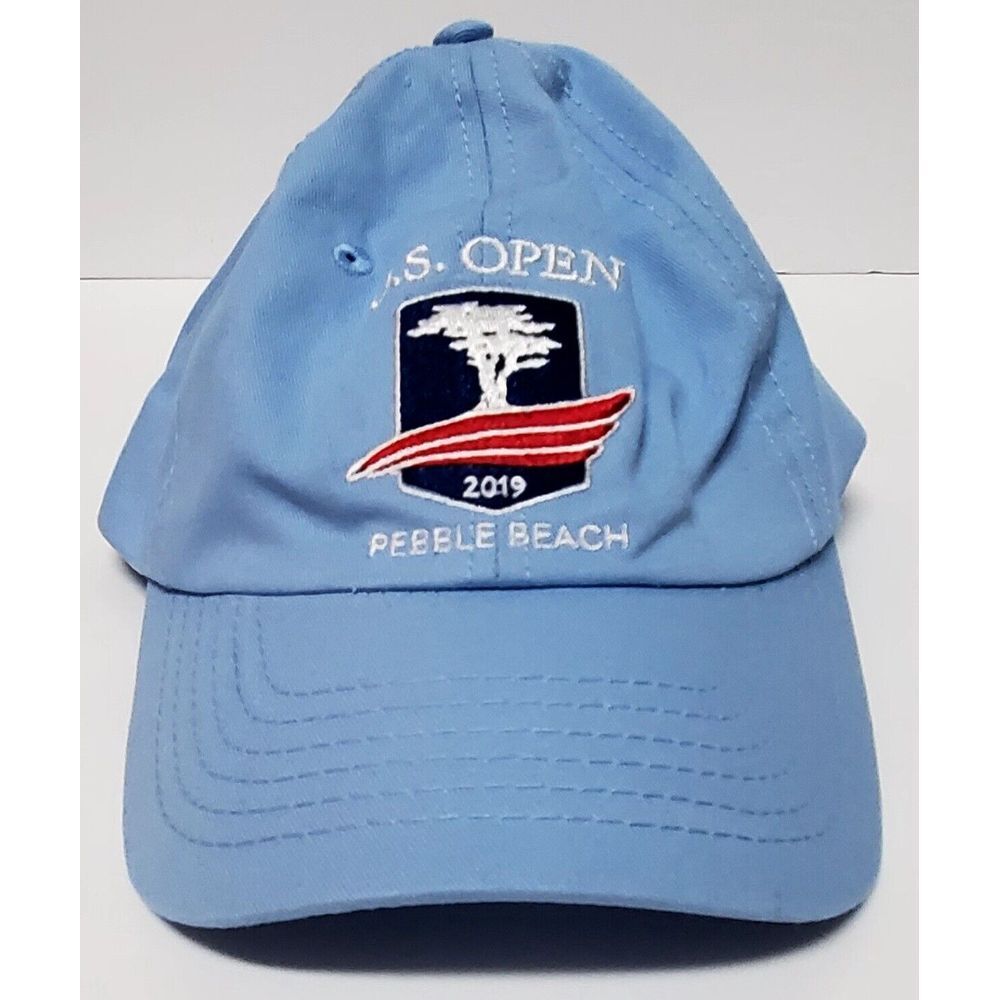 Pebble Beach 2019 US Open Hat USGA Member Blue Cotton Ball Cap Adjustable Slide
